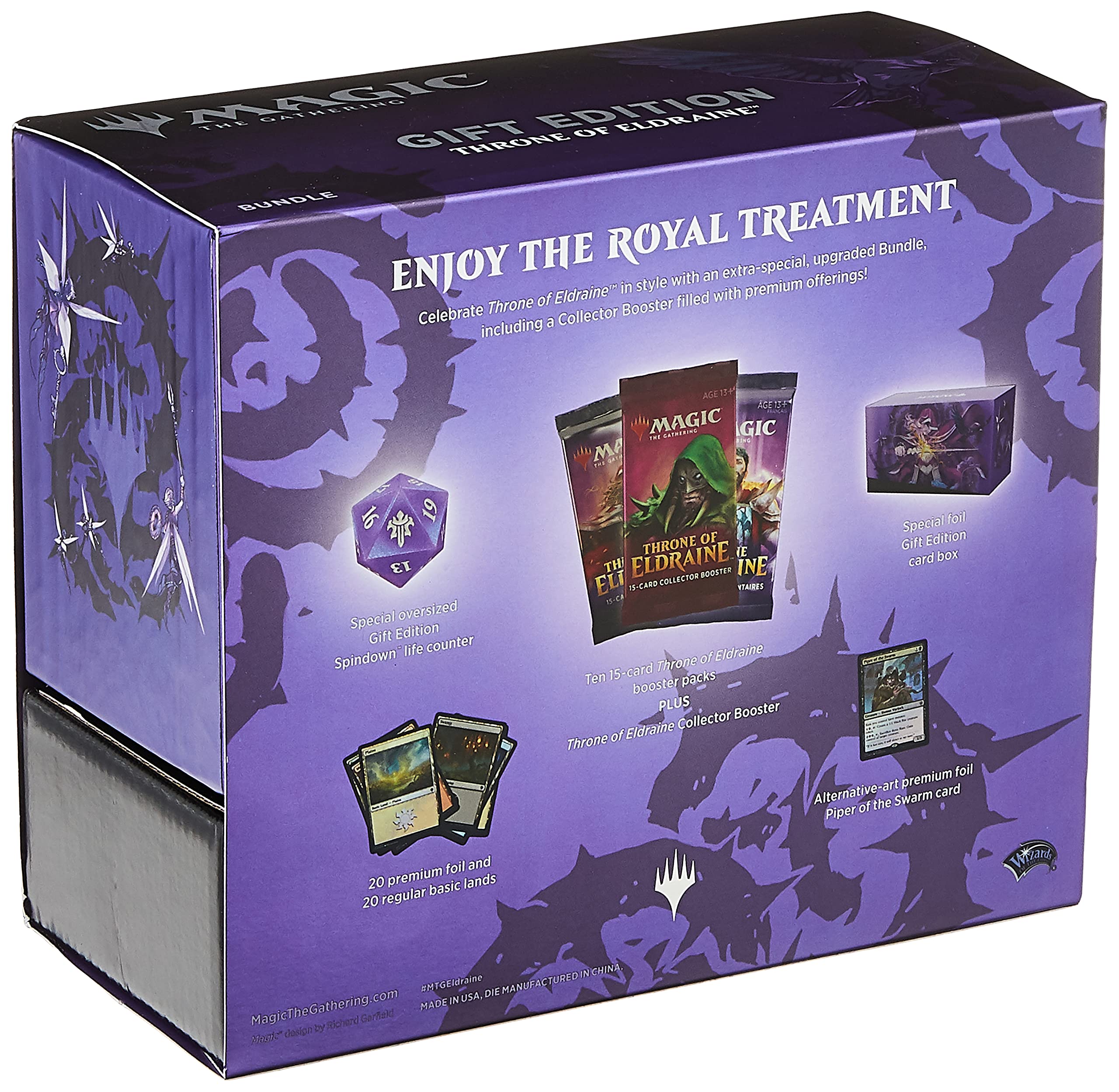 Magic The Gathering Throne of Eldraine Bundle Gift Edition - Alternate Art Cards, 10 Booster Packs + 1 Collector Booster with Premium Accessories | Perfect for MTG Collectors & Game Nights