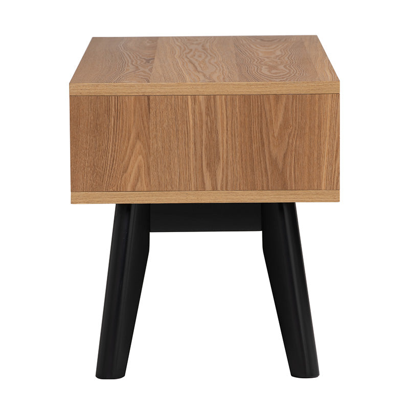Modern 100cm CASTOR Coffee Table in Natural, Navy Blue & Black - Perfect for Living Room, Office, and Lounge Decor