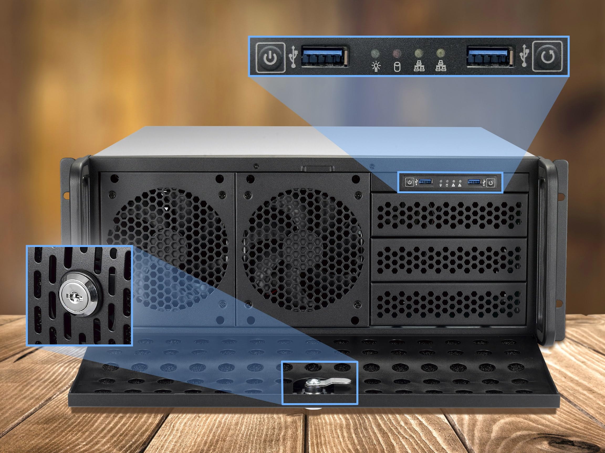 Rosewill RSV-L4000U 4U Server Chassis Rackmount Case - 8 x 3.5