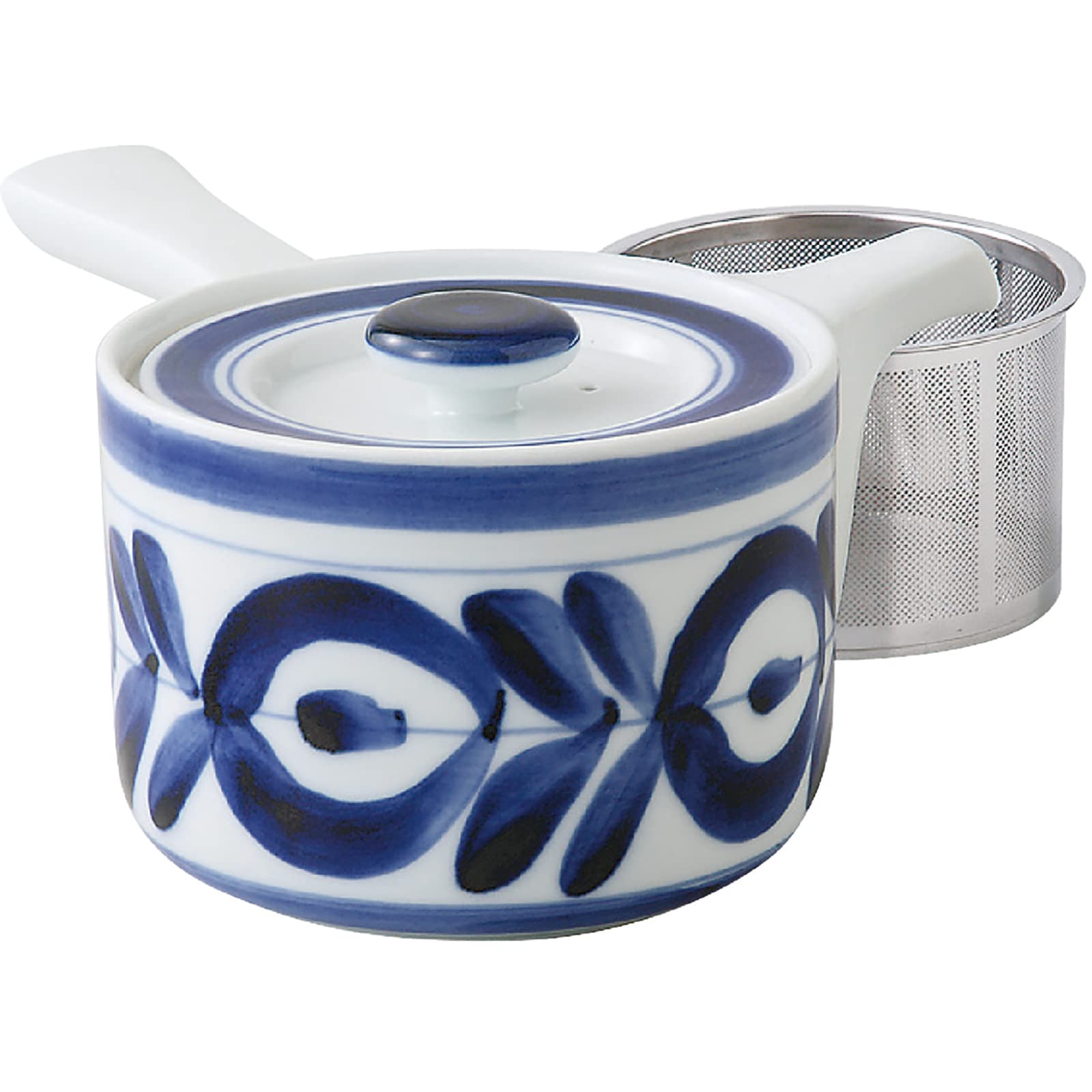 Premium Hasami Ware Teapot - Saikai Pottery 73446 Majolica Floral Design with Super Stainless Steel Filter & Tea Strainer | 14.2oz (425ml) Microwave & Dishwasher Safe Japanese Ceramic Teapot | Perfect for Loose Leaf Tea, Herbal Infusions & Home Tea Ceremonies