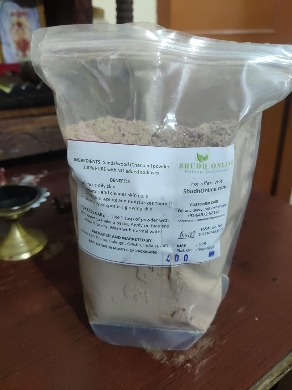 Pure Sandalwood Powder for Face & Skin Care - 100% Natural Chandan Powder for Pooja & DIY Beauty (100g) - Perfect for Facial Masks, Aromatherapy & Spiritual Rituals