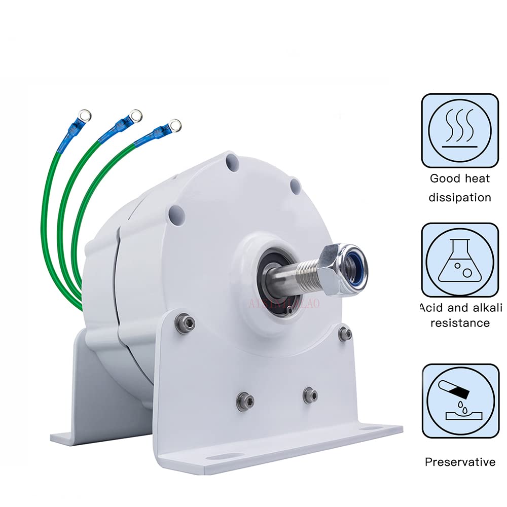 12V 24V 48V 12000W High Power 3 Phase Permanent Magnet AC Alternator Motor - Gearless Generator for Wind Turbine, Diesel Engine & Renewable Energy Systems (with Base) | Perfect for Off-Grid Power, DIY Projects & Industrial Applications