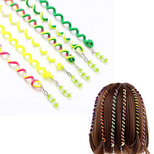 Spiral Spin Hair Braid Clips for Girls - Kids Hair Styling Tool for Party Favors & Hair Design (Green) | Perfect for Birthday Gifts, School Events & DIY Hairstyles