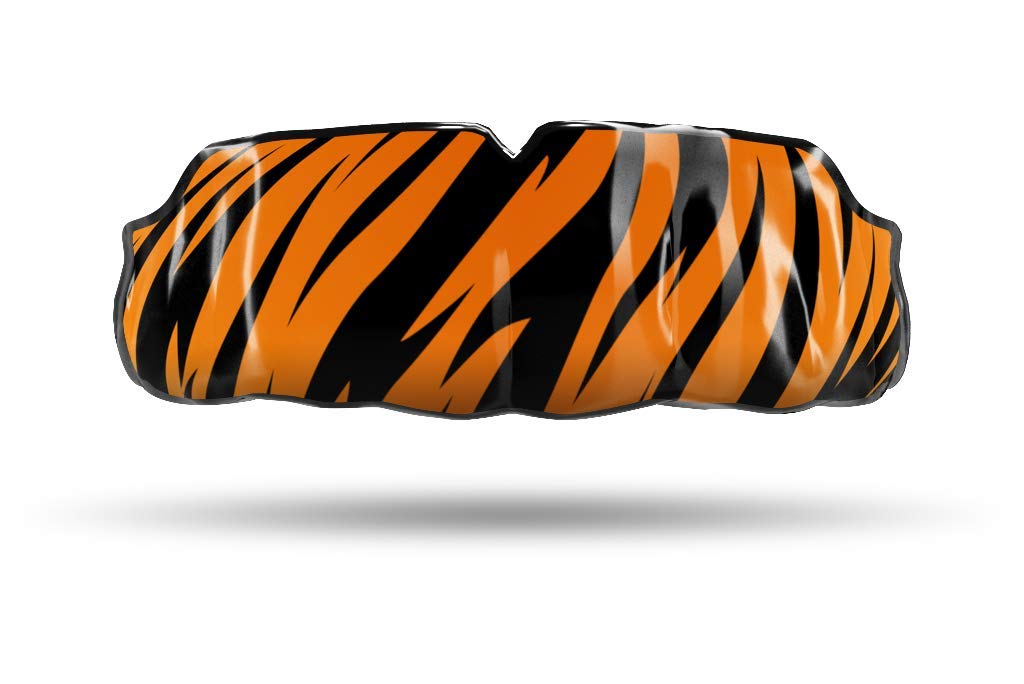 Custom Professional MMA Boxing Muay Thai Mouthguard - Impact Protection with Tiger Skinz Design - Perfect for Training, Sparring & Competition