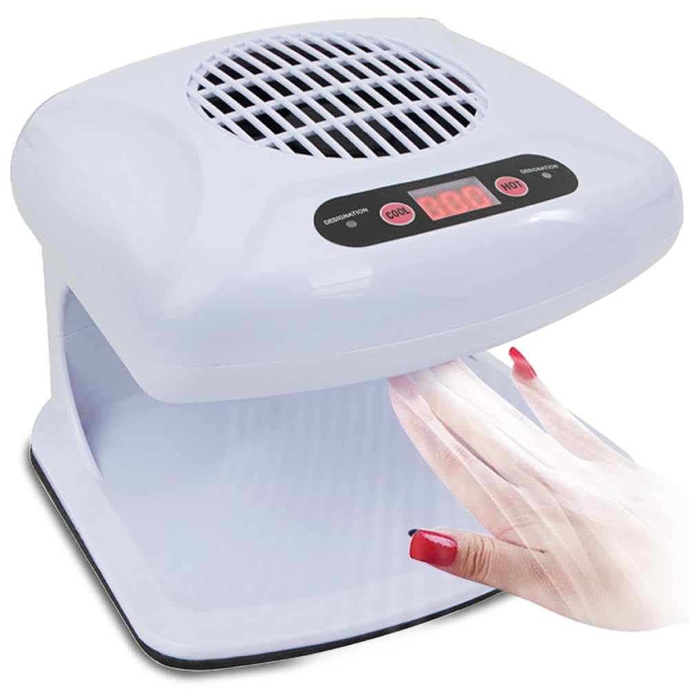 Professional Nail Dryer Fan for Gel & Regular Polish - Fast Drying with Warm & Cool Air Modes, Hands-Free Design for Home & Salon Use - Perfect for Manicures, Pedicures & Nail Art Sessions