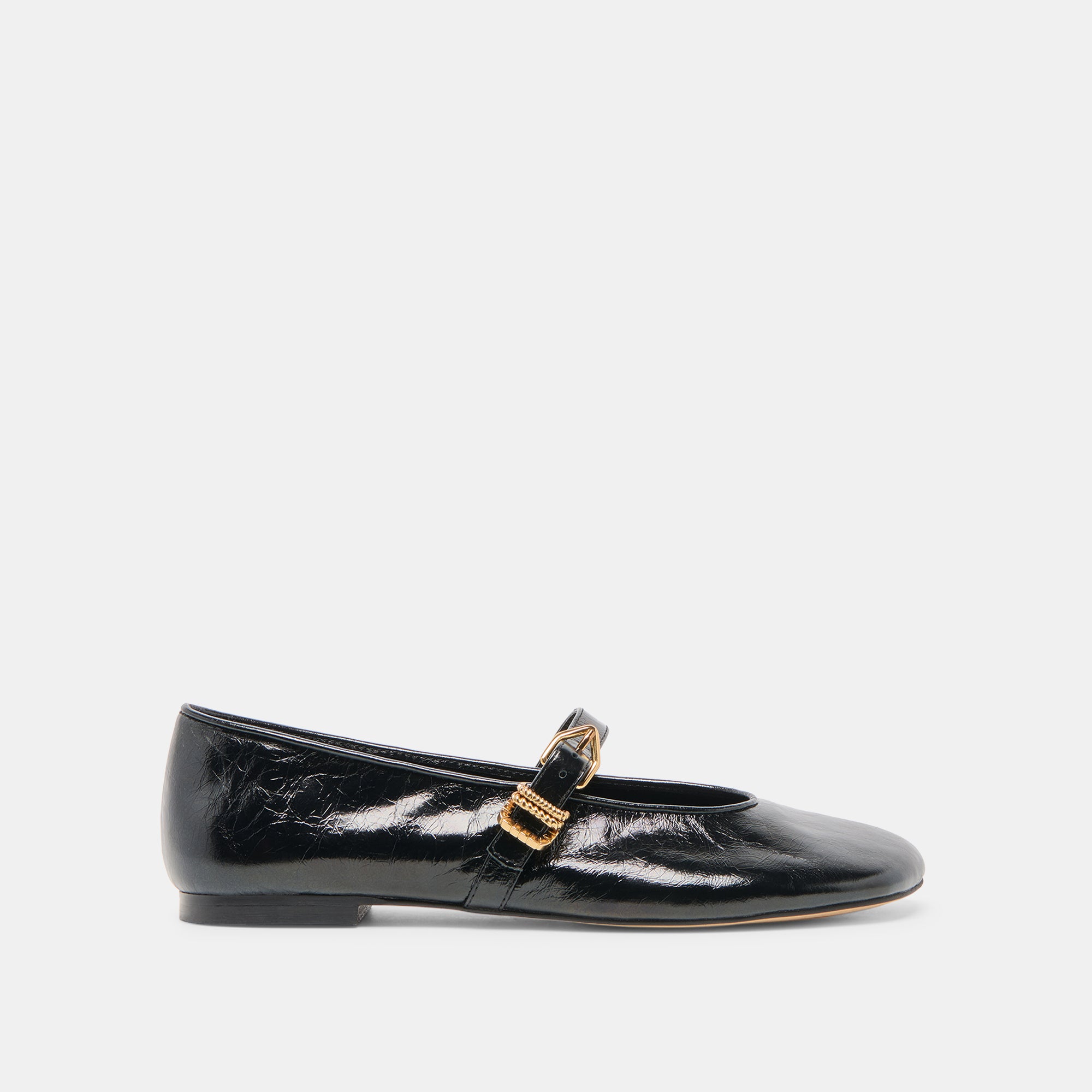 ALIZZA Women's Ballet Flats - Midnight Crinkle Patent Leather Pointed Toe Slip On Shoes for Work, Office & Casual Wear