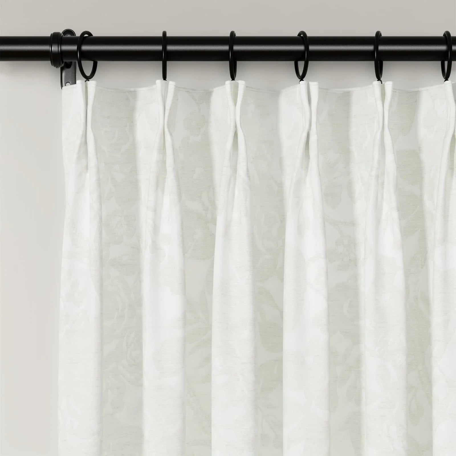 Lydia Garden Jacquard Pleated Curtains for Living Room & Bedroom - Elegant Window Treatments for Home Decor