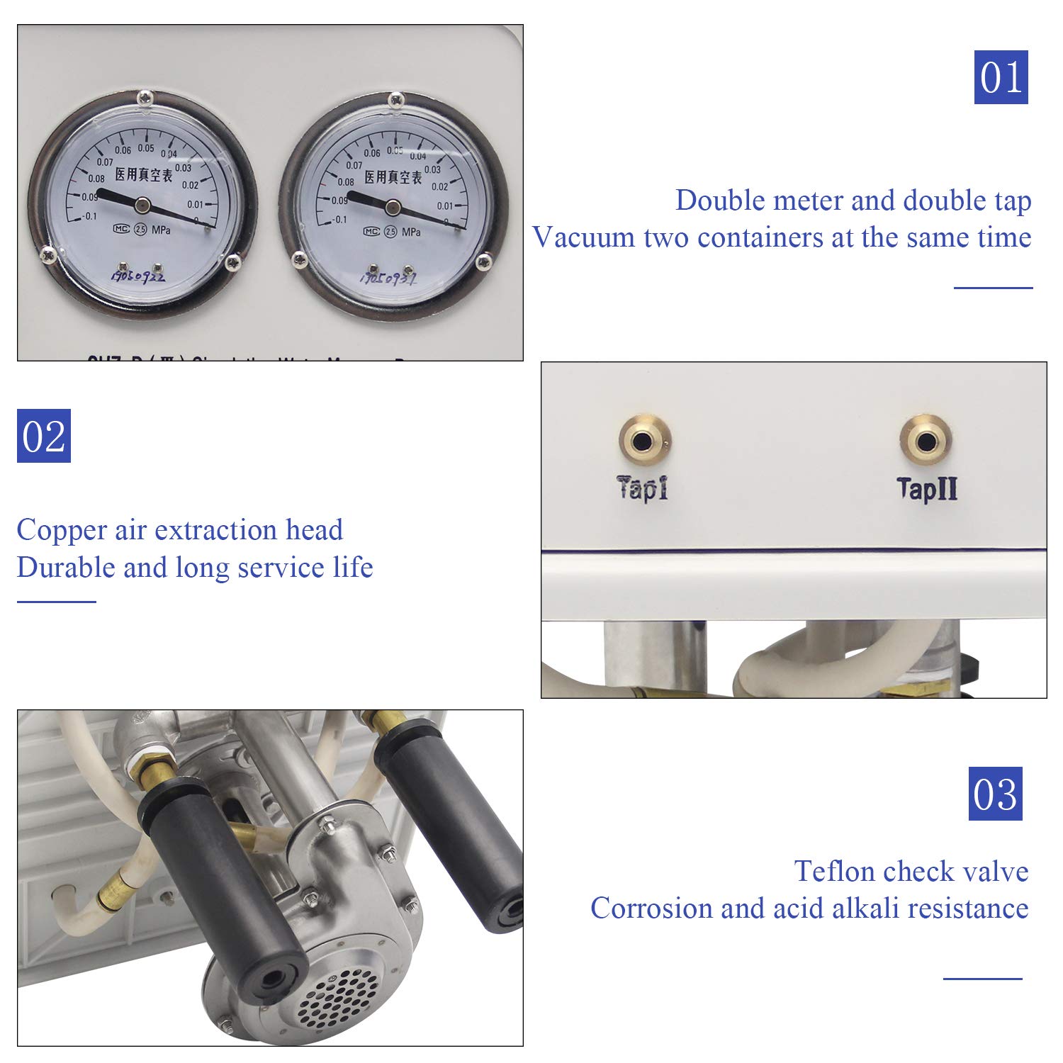 BAOSHISHAN 15L 60L/MIN Lab Circulating Water Vacuum Pump - 220V Chemistry Equipment for Laboratory, Distillation & Research Applications