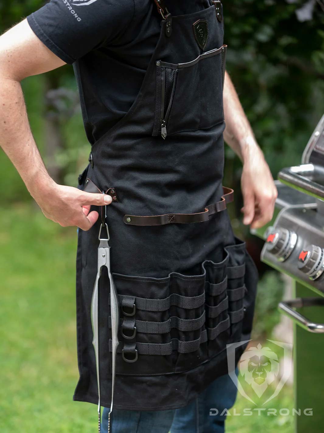 Heavy Duty Waxed Canvas BBQ Apron - Professional Chef's Kitchen Apron for Grilling & Cooking - Dalstrong © | Perfect for Outdoor BBQ, Camping & Home Kitchen Use