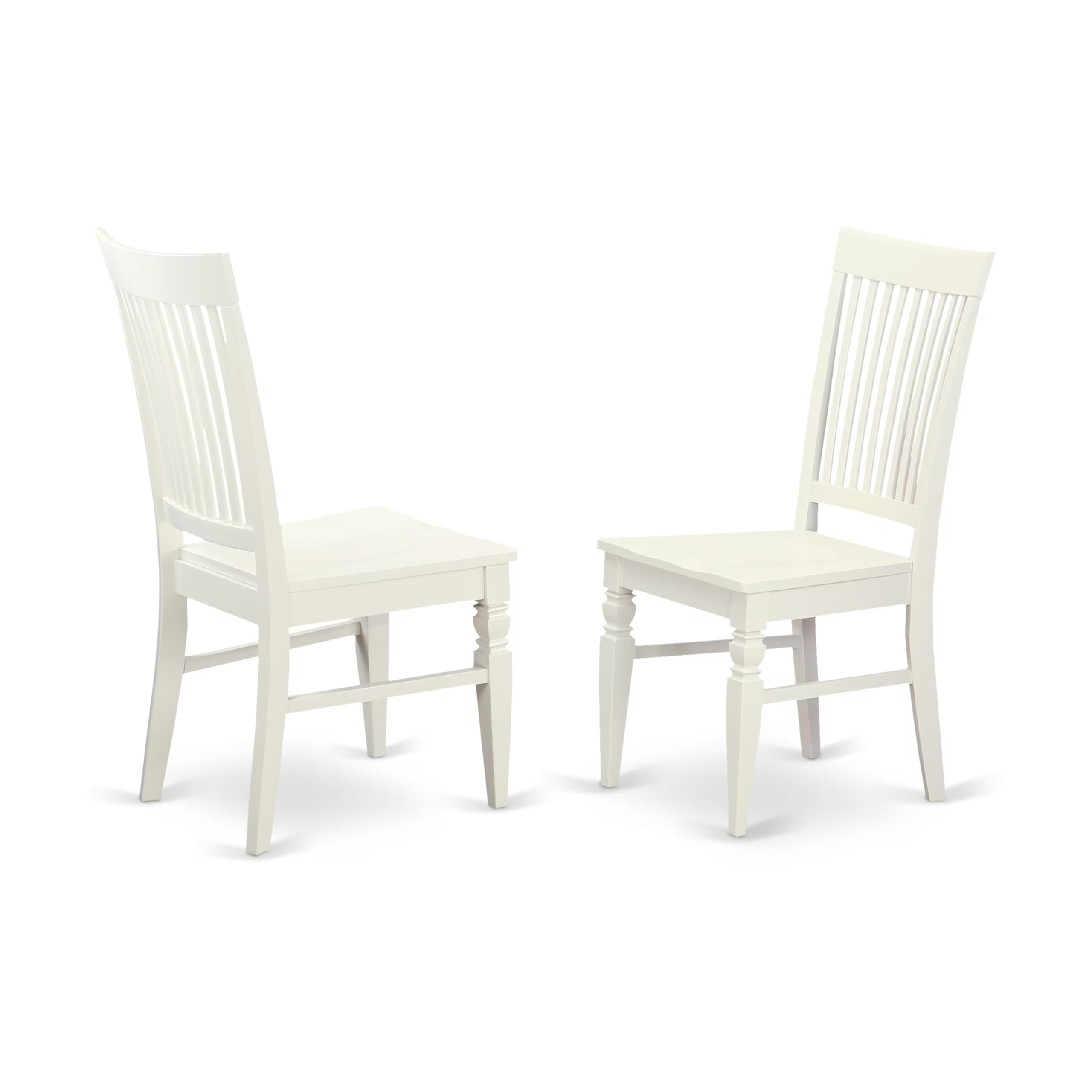 East West Furniture BOWE3-WHI-W 3-Piece Round Dining Table Set with 2 Chairs for Small Spaces - 42x42 Inch Compact Kitchen Table in Linen White - Perfect for Apartments, Breakfast Nooks & Cozy Dining Areas