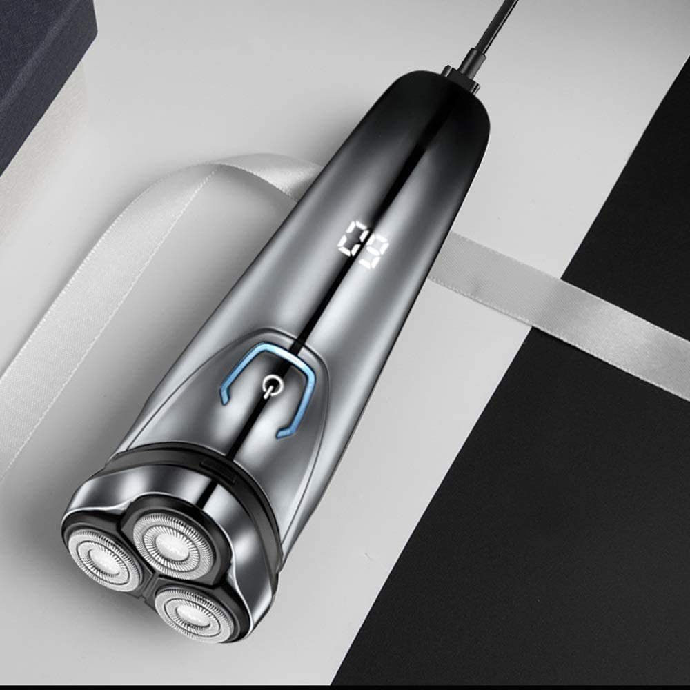 LIIAV Electric Shavers for Men - Waterproof Wet & Dry Cordless Rechargeable Rotary Razor with Pop-up Beard Trimmer | Smooth Shaving for Travel, Gym & Daily Grooming