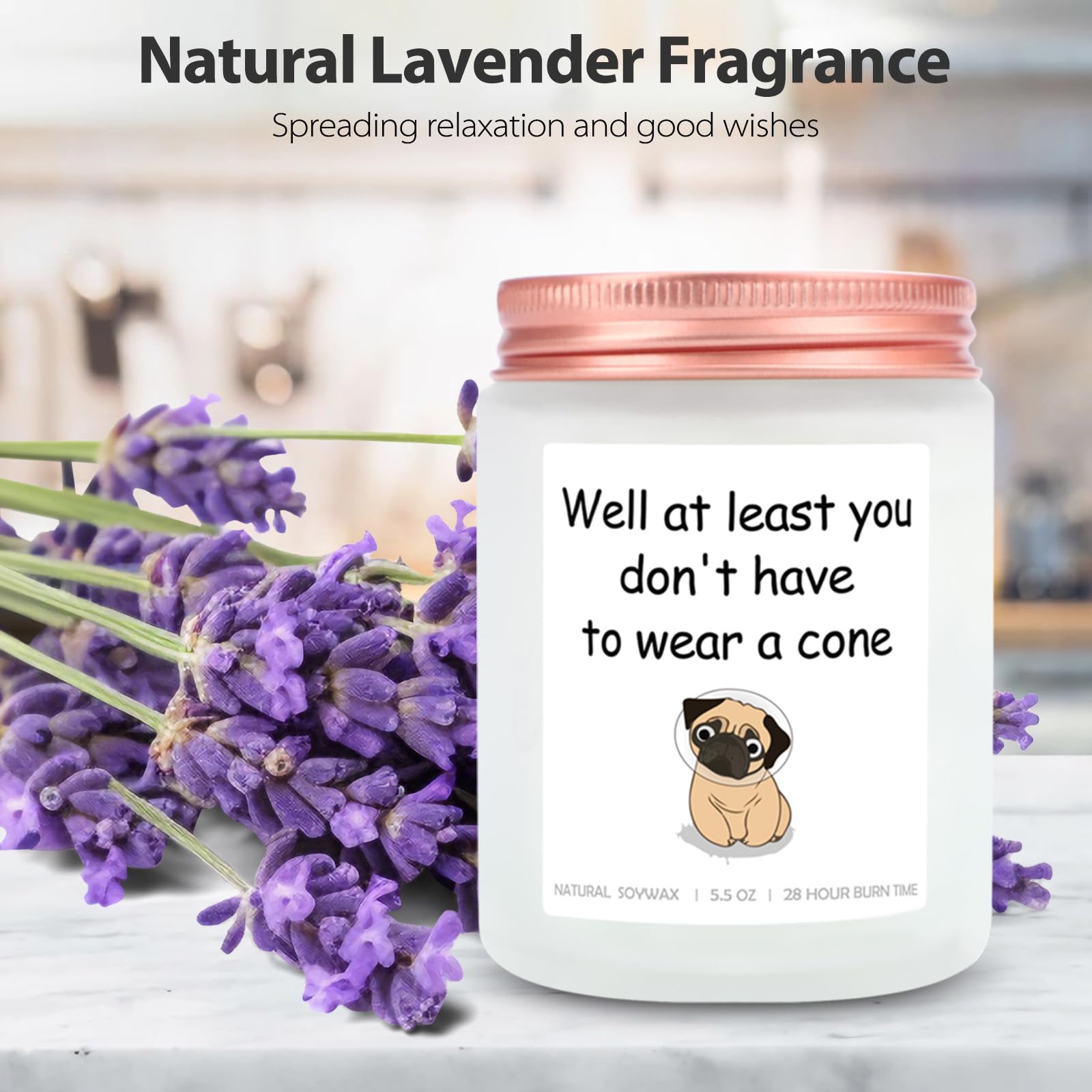 Funny Get Well Soon Gifts for Women & Men - Lavender Scented Candle (5.5 oz) | Humorous Recovery Gift for Friends | Relaxing Aromatherapy for Hospital, Home or Office