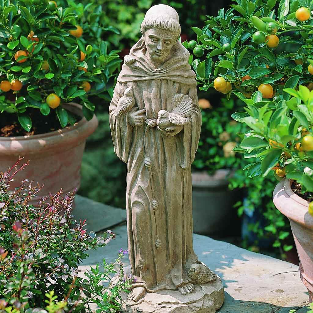 Campania International 25 Inch St. Francis Statue - Outdoor Garden Decor, Patio & Yard Religious Sculpture for Catholic Home & Church Decorations