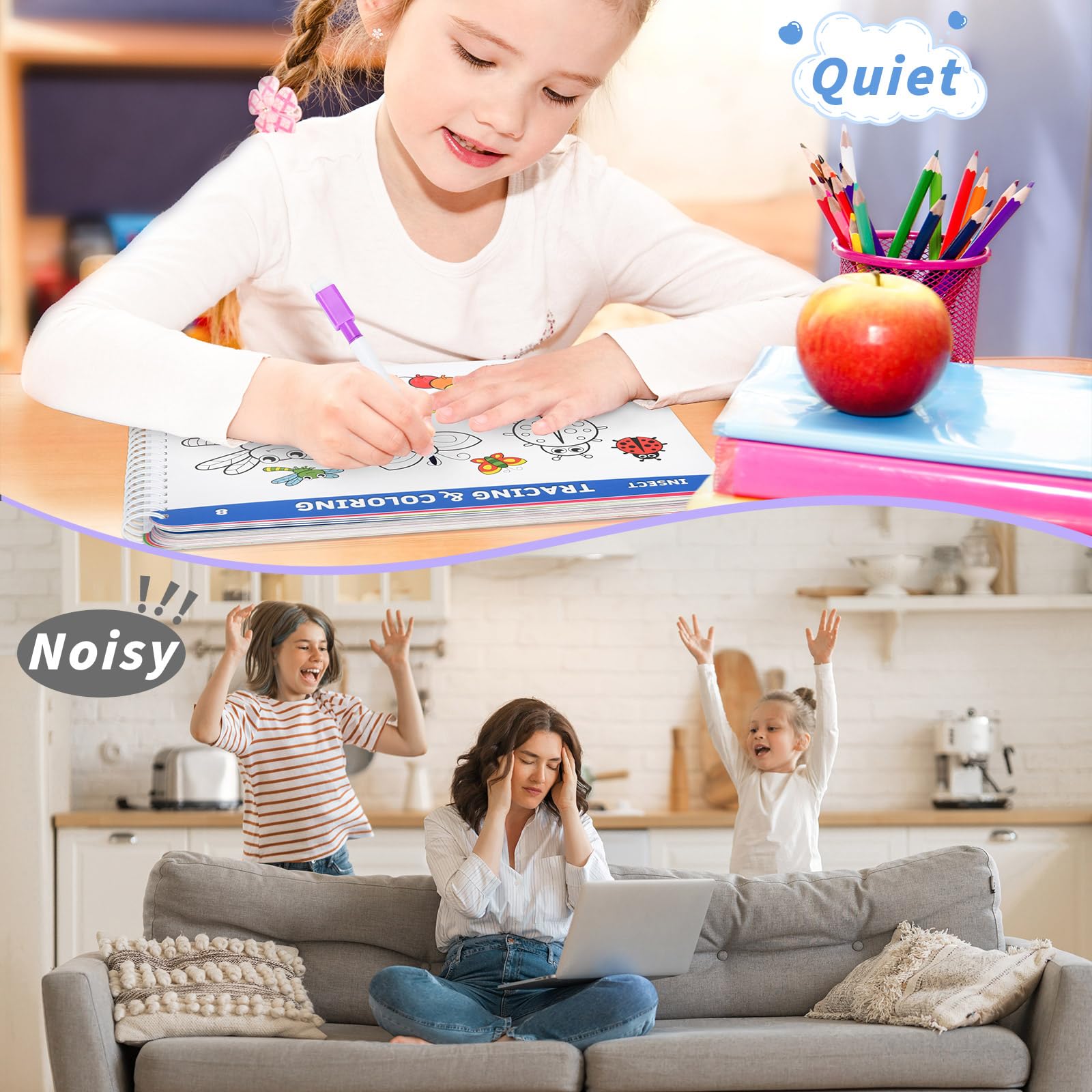 Preschool Handwriting Workbook for Kids Ages 3-5 - Alphabet Tracing Books, Montessori Busy Book & Autism Learning Materials - Perfect for Homeschooling, Classroom Activities & Early Childhood Education