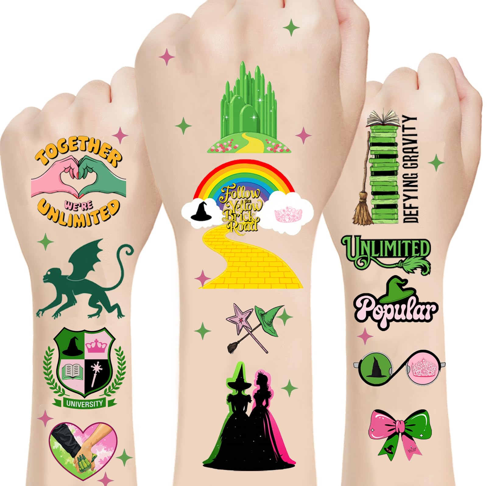 110pcs Witch Temporary Tattoos - Halloween Party Decorations, Wizard Themed Stickers, Birthday Party Favors & Gifts - Perfect for Costume Parties, Trick or Treat Events & Witchcraft Theme Celebrations