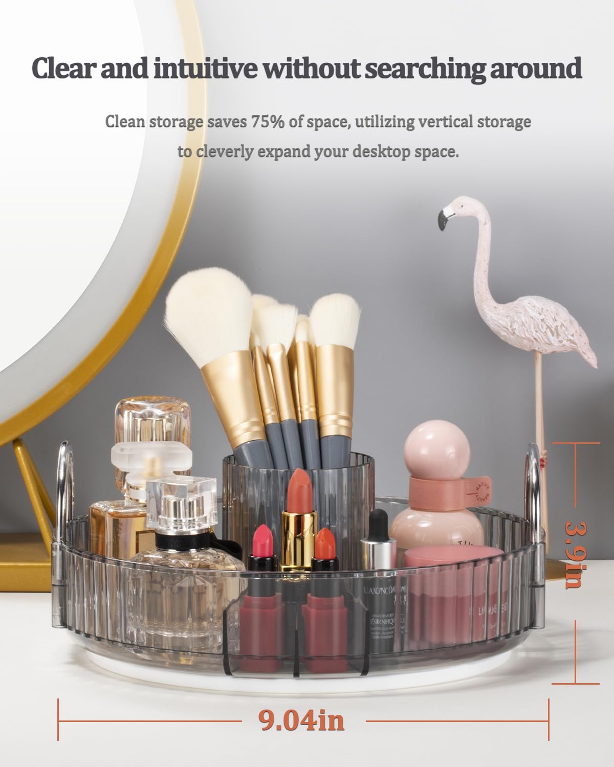 360° Rotating Makeup Organizer - Bathroom Counter & Skincare Storage Organizer with Spinning Base | Perfect for Vanity, Dresser, and Cosmetic Display