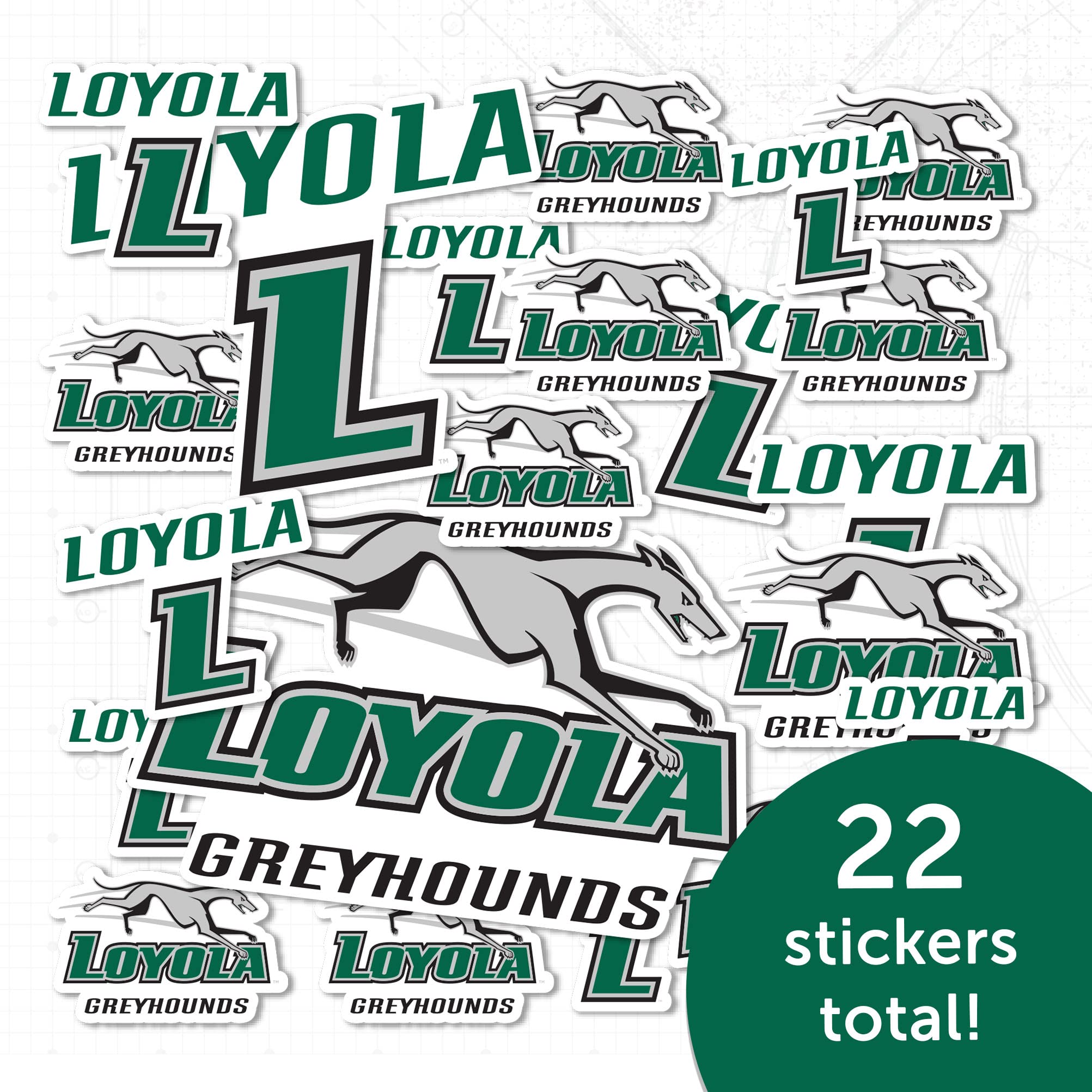 Loyola Maryland University Greyhound Sticker - Desert Cactus Vinyl Decals for Laptop, Water Bottle, Car & Scrapbook (13.43x10.94 Inch Sheet) - Perfect for College Pride, School Spirit & DIY Crafts