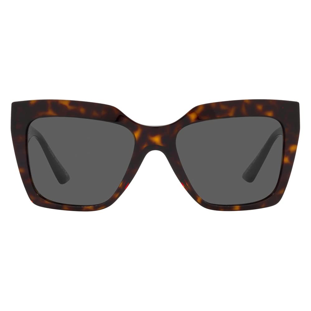 Versace VE 4418F Havana Square Sunglasses - Dark Grey Lenses for Men & Women | UV Protection, Fashion Statement for Beach, Driving & Outdoor Activities