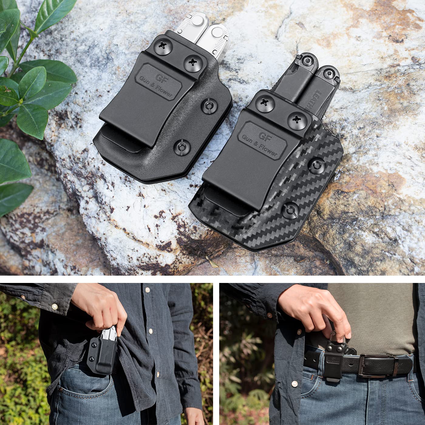 **Kydex Multitool Sheath for LEATHERMAN WAVE, WAVE+, REBAR, SURGE & SKELETOOL – Heavy Duty Multi Tool Pouch (Tool Not Included) – Durable Kydex & Carbon Fiber Options – Perfect for Camping, Hiking & EDC**