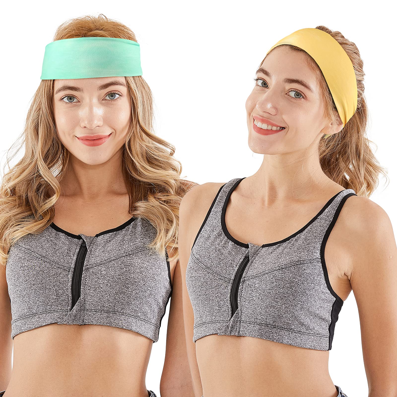 6 PCS Wide Boho Headbands for Women - Non Slip Elastic Bandana Headwraps, Fashion Hair Bands for All Head Sizes - Perfect for Workout, Sports, Running, Yoga & Everyday Wear