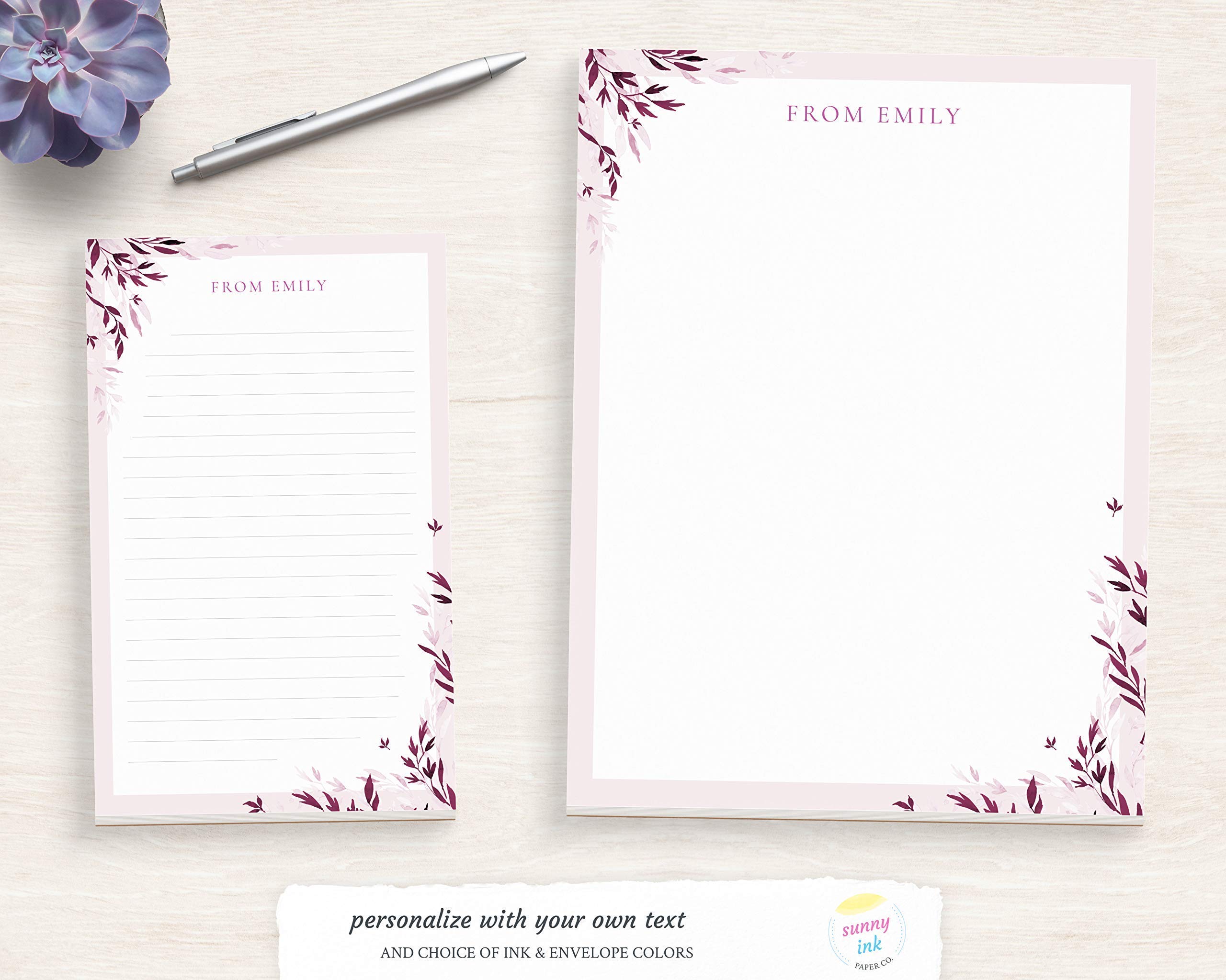 Custom Floral Leaf Notepad for Women - Elegant Writing Pad & Desk Organizer - Perfect Gift for Office, School & Journaling - Personalized Stationery for Her Workspace