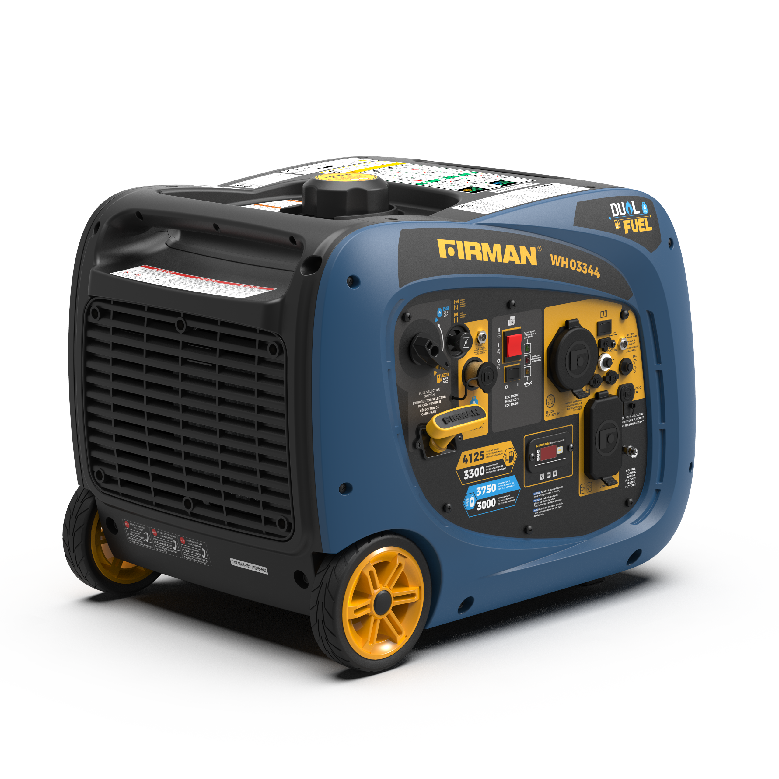 4125W Dual Fuel Inverter Generator with Electric Start - Portable Power for Camping, RV, Home Backup & Outdoor Activities