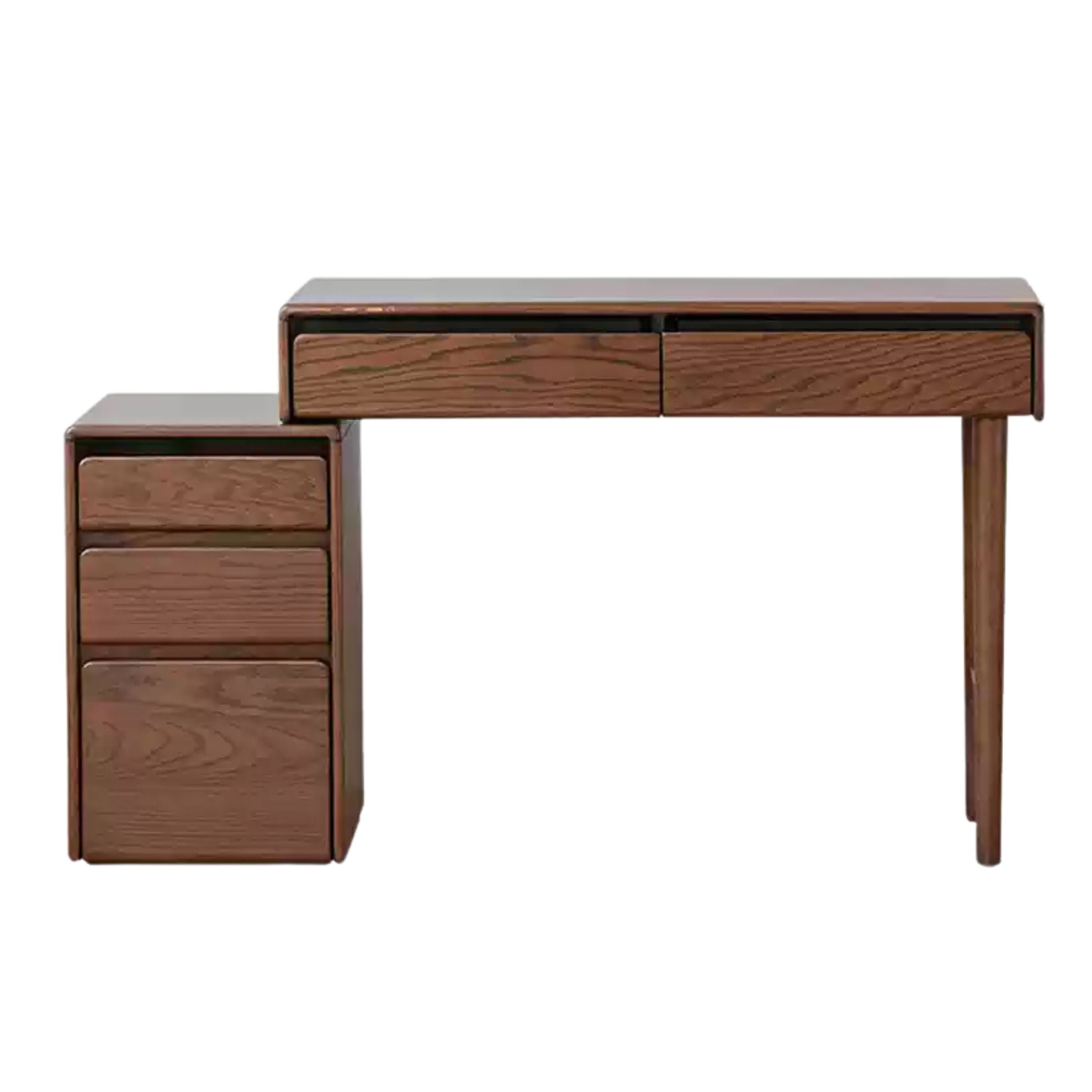 Modern Oak Solid Wood Retractable Vanity Dressing Table with Mirror - Perfect for Bedroom, Bathroom & Makeup Organization