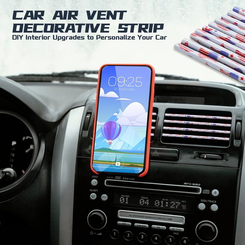 20PCS Universal Car Air Vent Trim Strips - Waterproof & Bendable AC Vent Outlet Decoration for DIY Car Interior Accessories - Perfect for Sedans, SUVs & Trucks