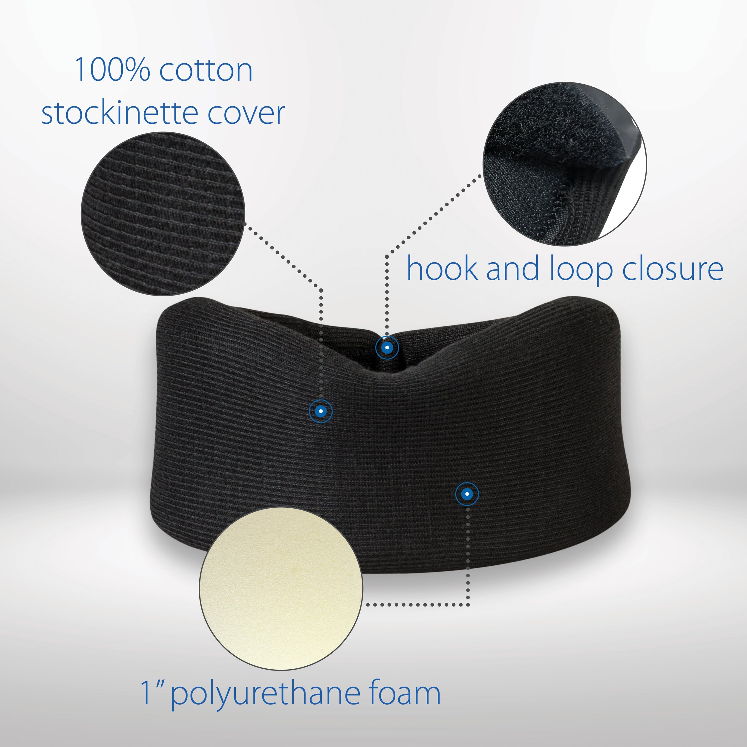 Orthopedic Foam Neck Brace for Pain Relief - Adjustable Cervical Collar Support for Whiplash, Post-Surgery & Sleeping - Comfortable Medical Neck Pillow for Adults & Seniors (Perfect for Travel, Office & Home Recovery)