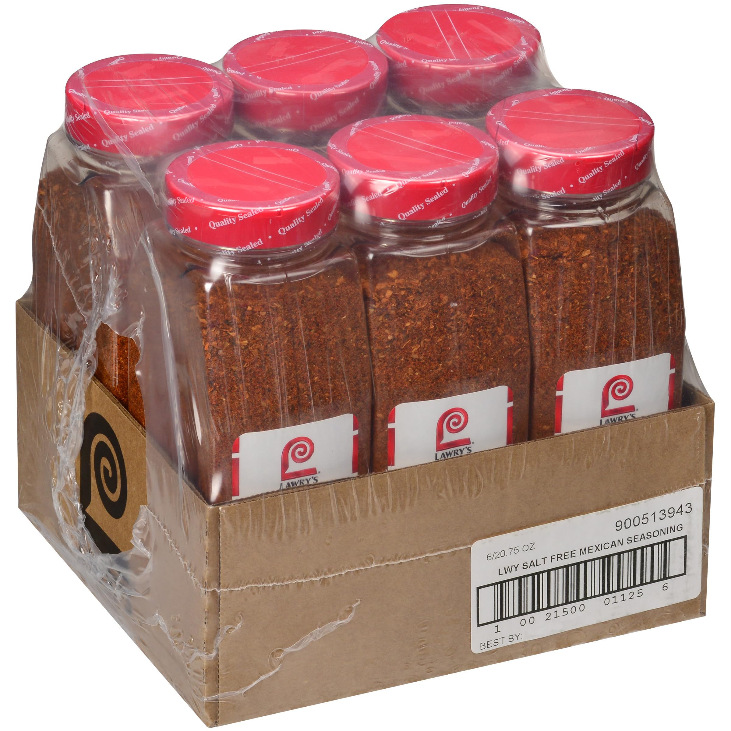 Lawry's Salt Free Mexican Seasoning Blend - 20.75 oz (Pack of 6) | Authentic Flavor for Tacos, Fajitas & Grilled Meats | Perfect for Healthy Cooking & Mexican Cuisine