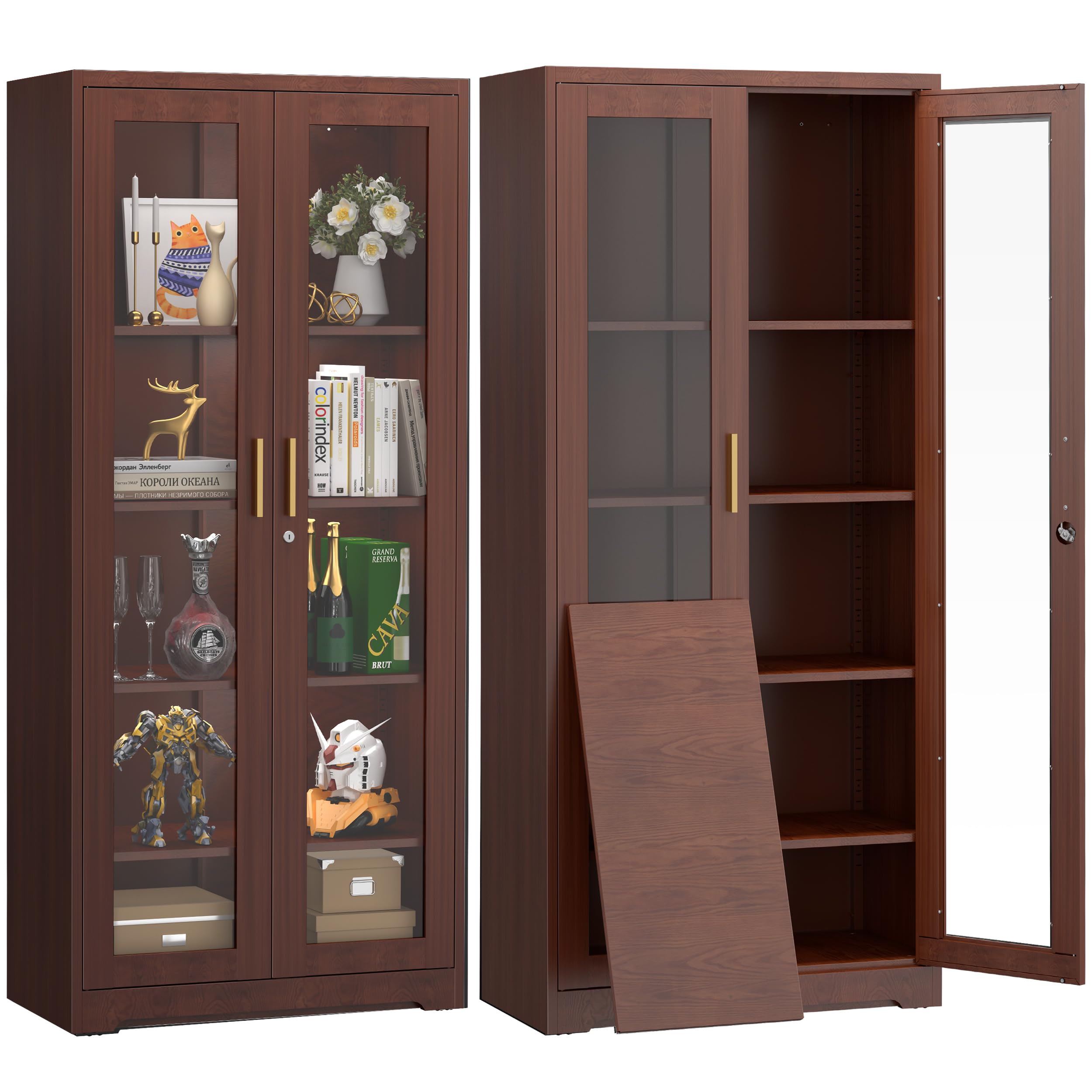 Glass Display Cabinet with Doors - 71