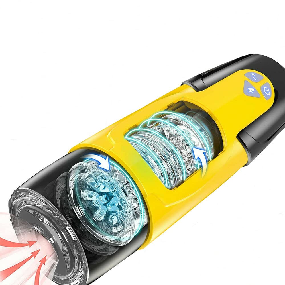 Automatic Hands-Free Rotating Thrusting Male Masturbator - USB Rechargeable Adult Sex Toy for Men, Realistic Stroker Cup with Suction & Vibration - Perfect for Solo Play & Couples Fun