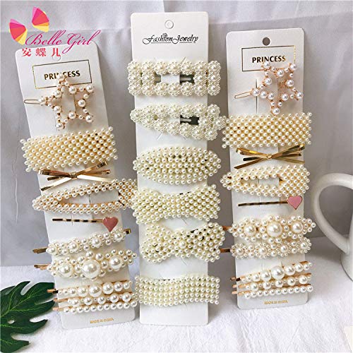 Kanthan Pearl Hair Clips for Women & Girls - Elegant Rectangle Barrettes Hairpins (Pack of 2) - Perfect for Weddings, Parties & Everyday Hairstyles