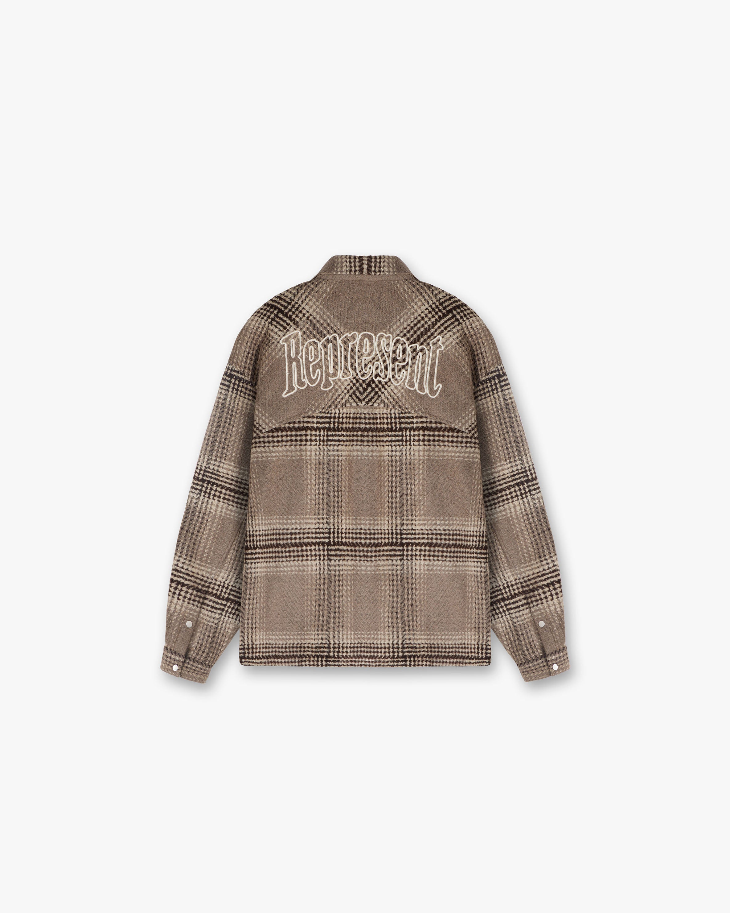 Represent Flannel Shirt - Brown Check Plaid Button-Up Shirt for Men | Casual & Outdoor Wear