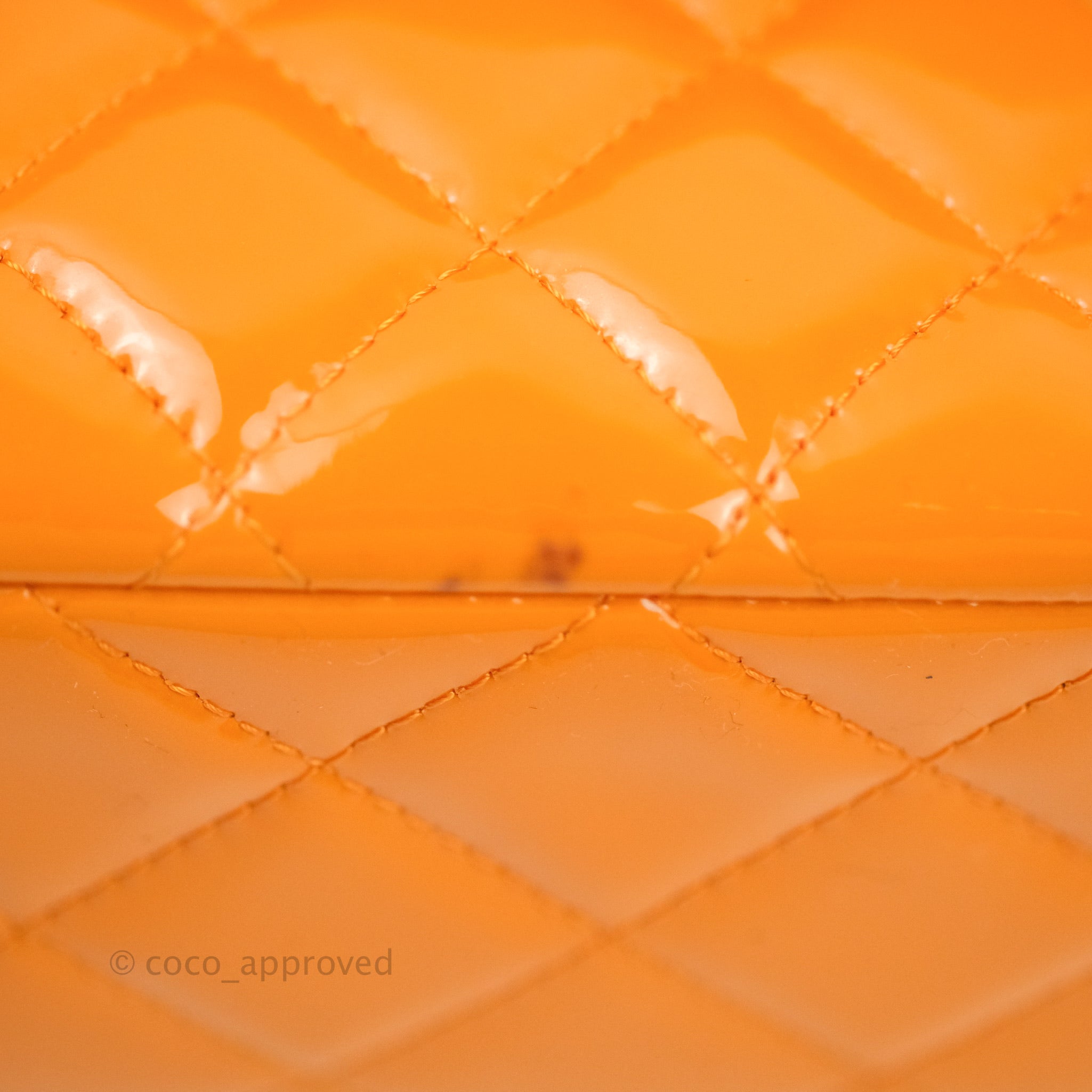 Chanel Classic M/L Medium Double Flap Bag in Orange Patent Leather with Silver Hardware - Perfect for Evening Events & Luxury Fashion Accessories