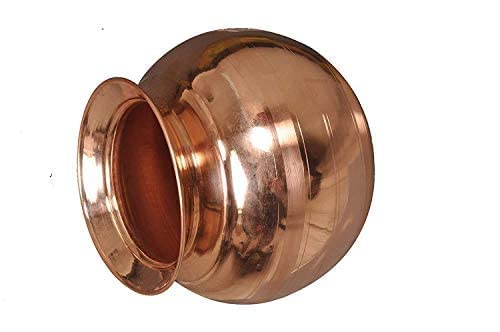 SHIV HOME WORLD Pure Copper Tamba Matka/Pot - 100% Authentic Copper Water Storage, Leak-Proof Design (0 Size) | Ayurvedic Health Benefits, Traditional Indian Water Vessel for Home & Wellness Rituals