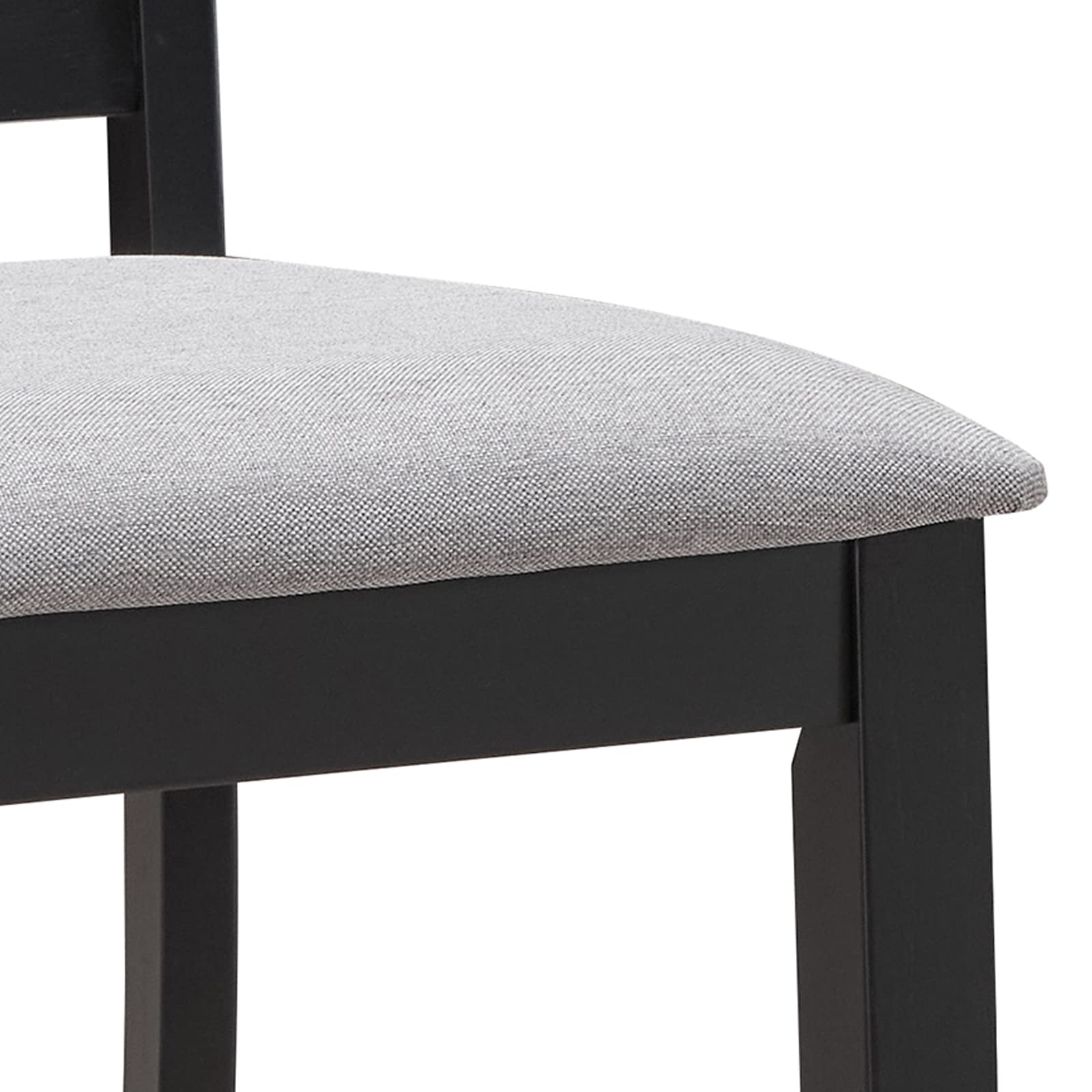 DUHOME 2-Piece Dining Chair Set - Solid Rubber Wood Kitchen Chairs with Comfortable Fabric Seat & Backrest - Modern Armless Dining Chairs for Home, Restaurant, Cafe (Black) - Perfect for Small Spaces, Breakfast Nooks & Casual Dining Areas