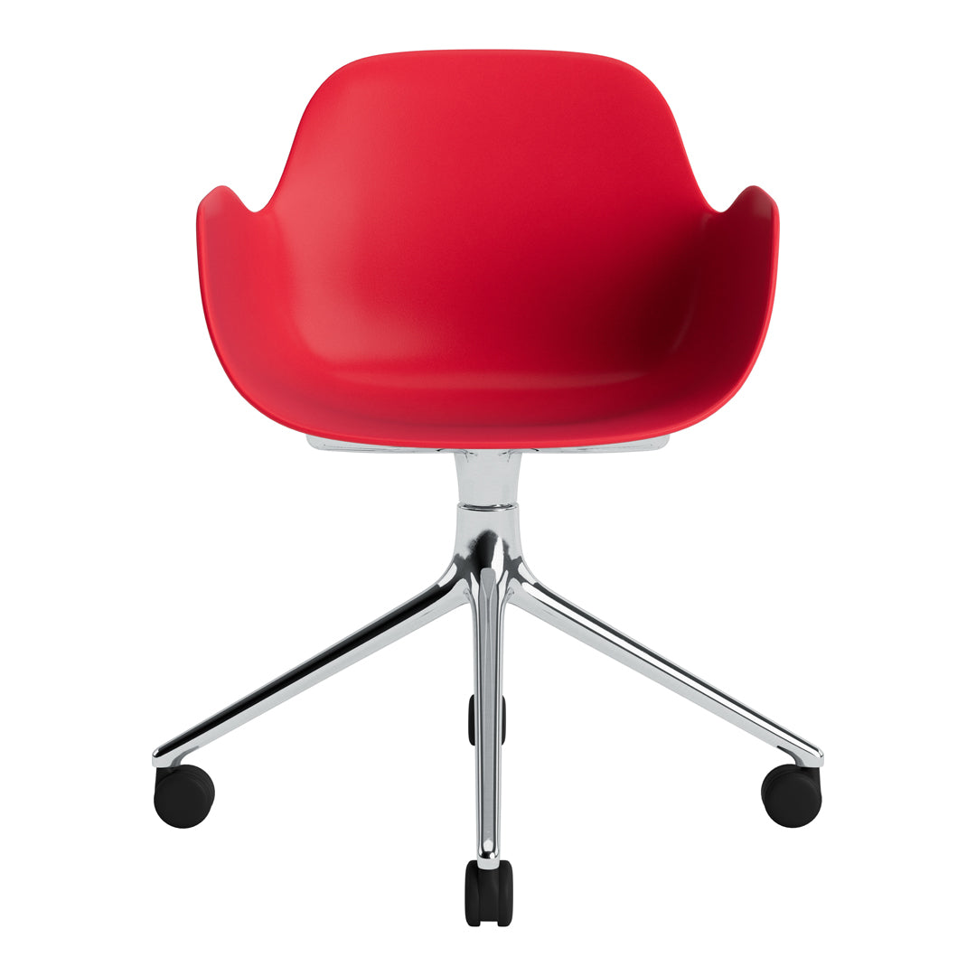 Modern Form Armchair with 4-Wheel Swivel Base - Ergonomic Office Chair for Home & Workspace - Perfect for Desks, Living Rooms, and Study Areas