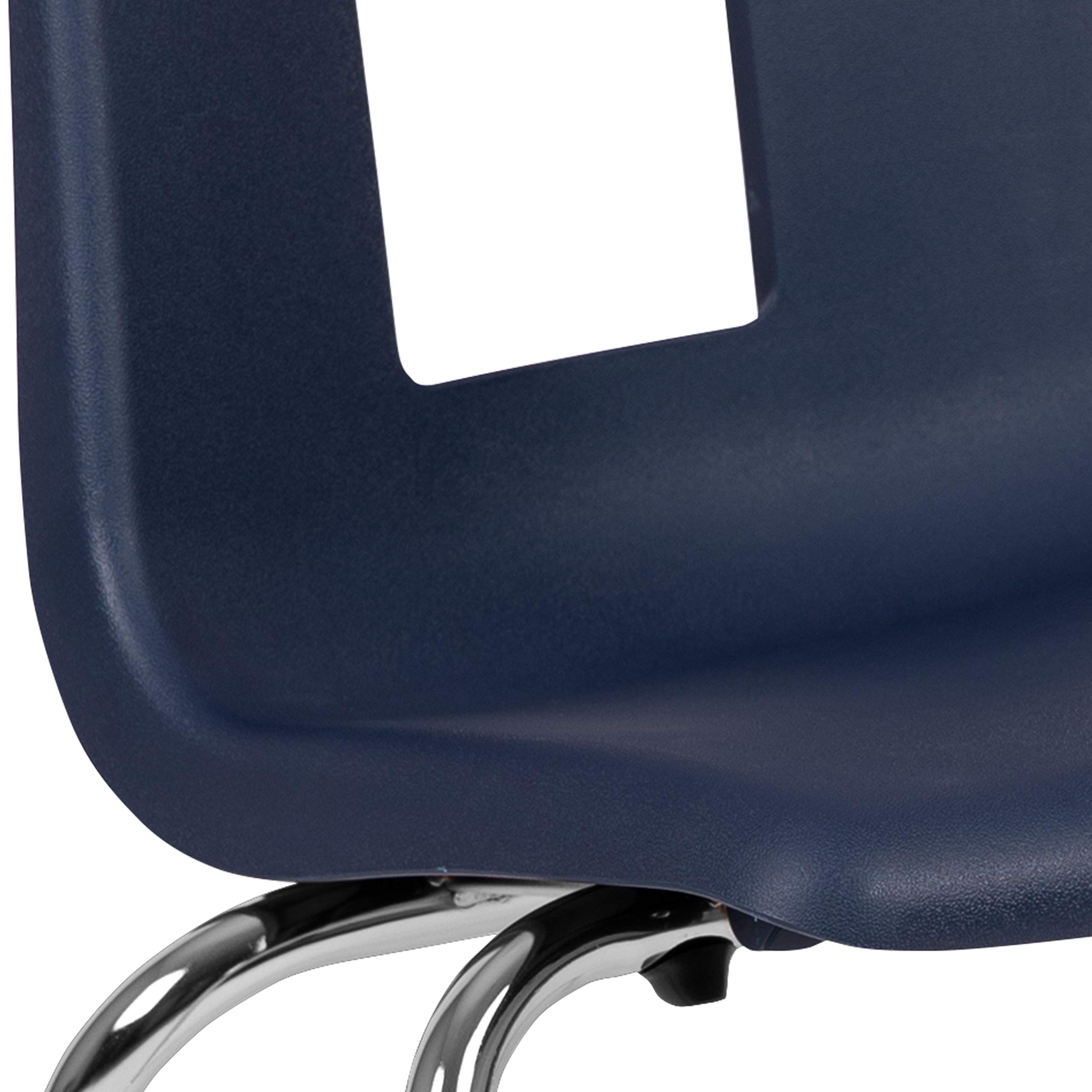 EMMA & OLIVER 4-Pack 18-Inch Navy Blue Stackable School Chairs for Students - Durable Classroom Seating for Schools, Daycares & Home Study Areas