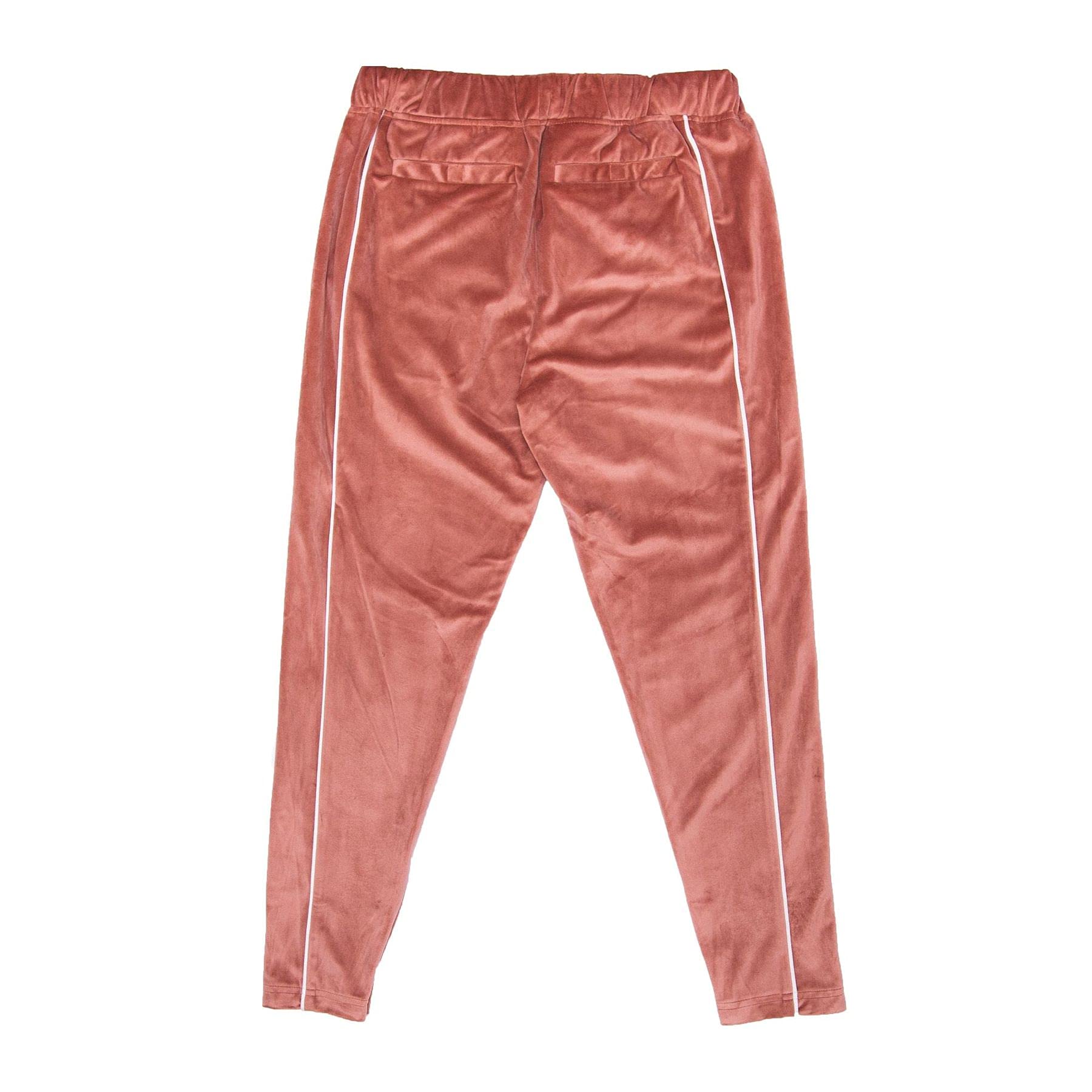 RUNTZ Around The World Velour Jogger Pants for Women - Soft Rose Pink Lounge Pants, Comfortable Casual Joggers for Home, Yoga, Travel & Streetwear Fashion