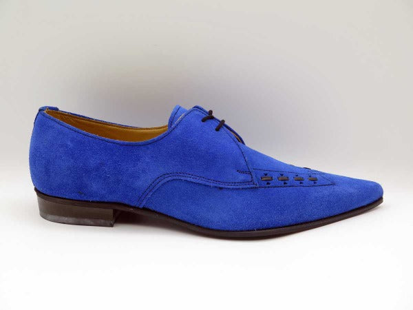 George Cox 4586 I/L VMP Gibson Royal Blue Leather Shoes - Stylish & Comfortable for Casual Wear, Office, and Night Out
