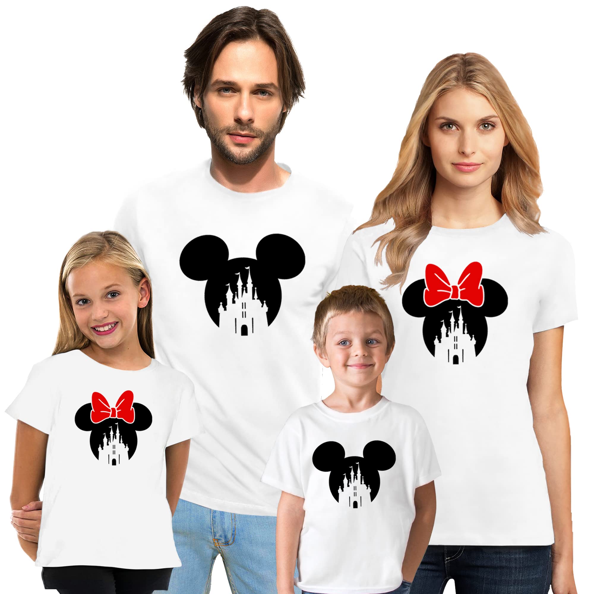 **Cali Trend Station Family Matching T-Shirts - Mickey & Minnie Mouse Graphic Tees for Couples & Kids - Perfect for Disney Vacations, Theme Parks & Family Photos**