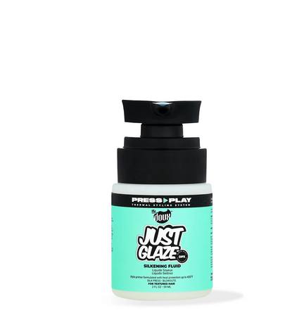THE DOUX Just Glaze Silkening Fluid 2oz - Smoothing & Shine Hair Serum for Curly, Coily & Natural Hair - Perfect for Daily Hydration & Frizz Control
