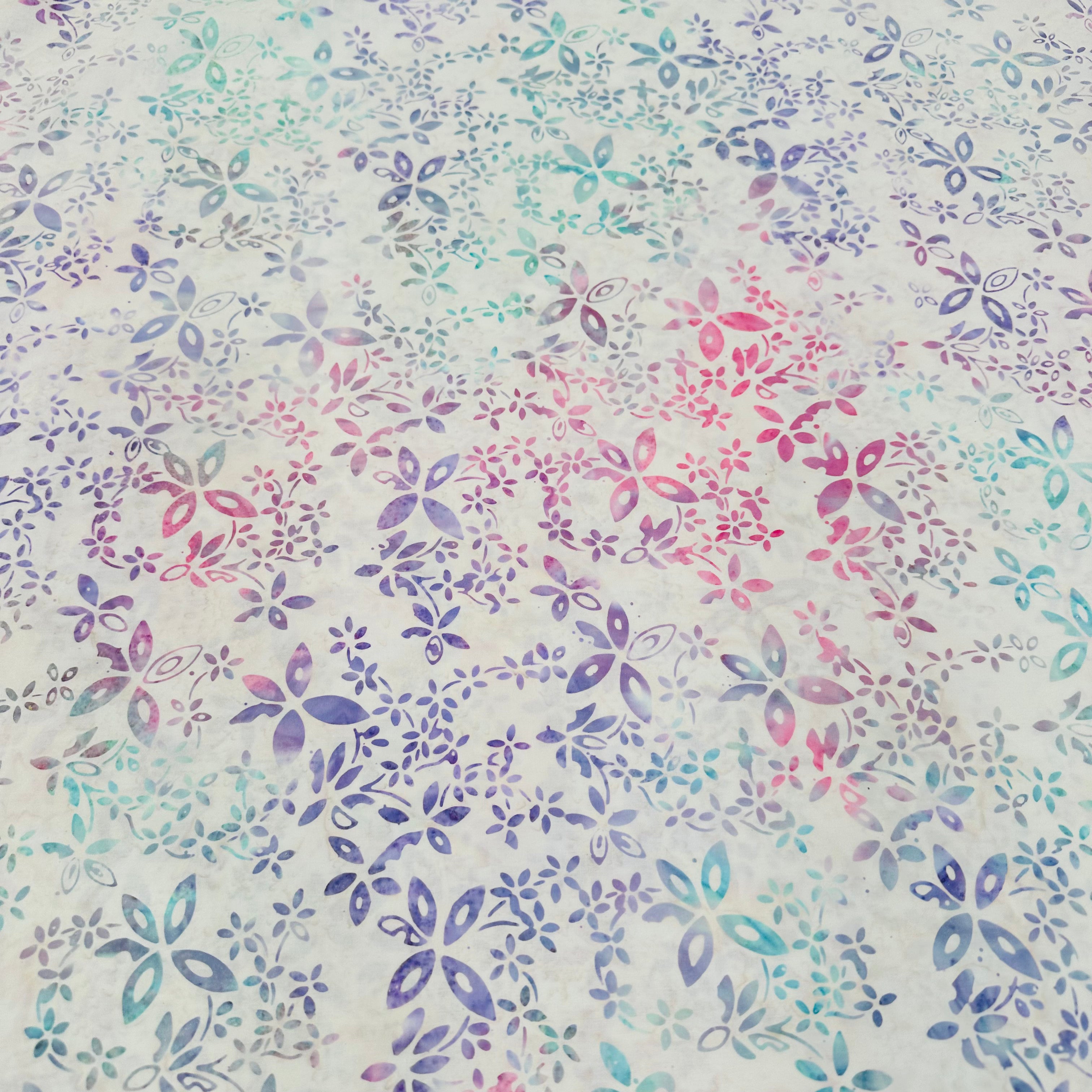 Batik Backing BA 1879 Multi Pastel Lace Flower - Elegant Fabric for DIY Crafts, Home Decor & Wedding Dress Embellishments