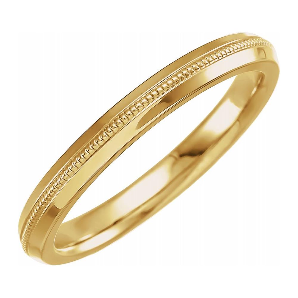 14K Yellow Gold Knife Edge Band - Elegant & Durable for Daily Wear