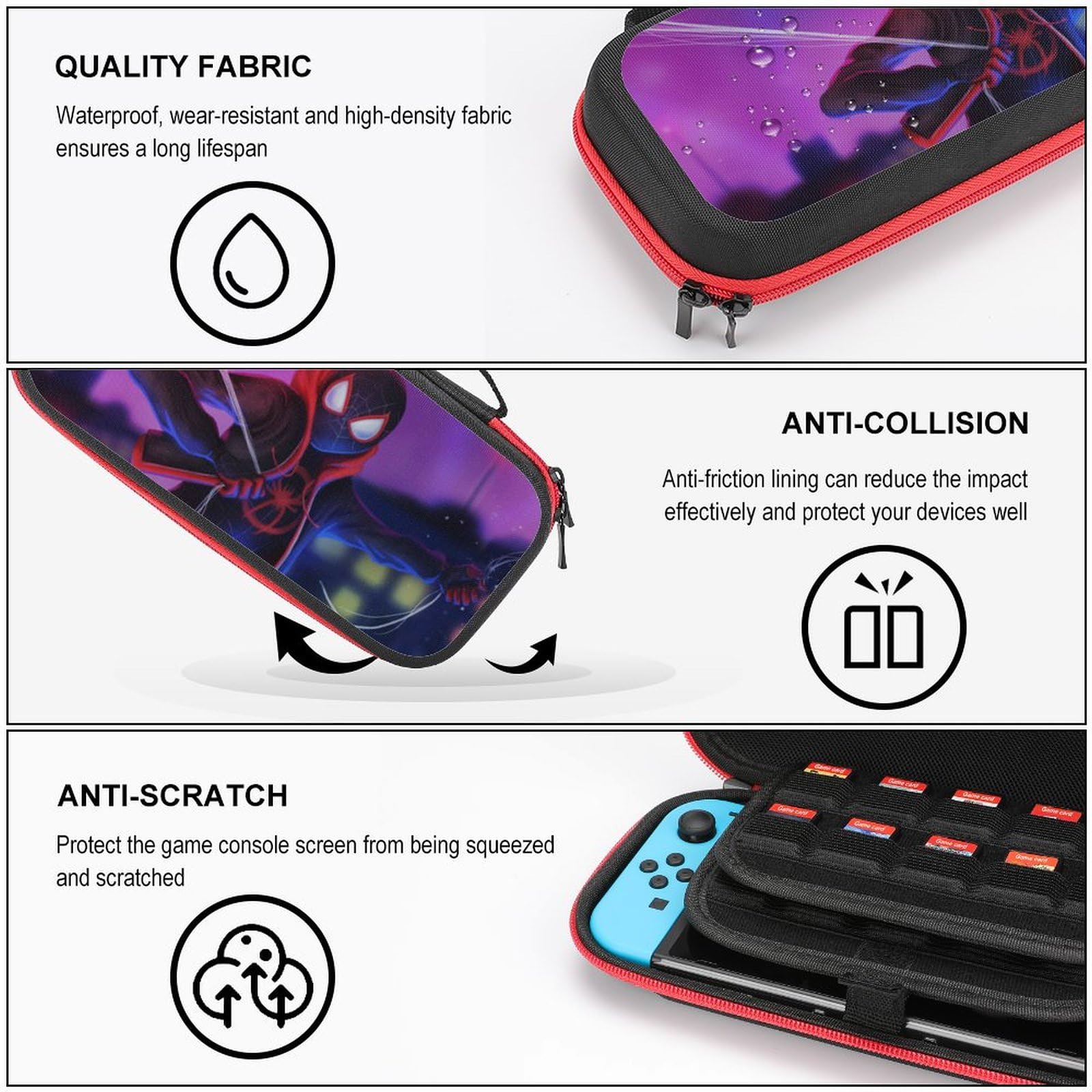 Premium Nintendo Switch OLED Case - Durable Travel Carrying Case Compatible with Switch & Switch OLED - Extra Storage Space for Accessories - Perfect for Gaming on the Go, Travel Protection & Home Storage (Style19)