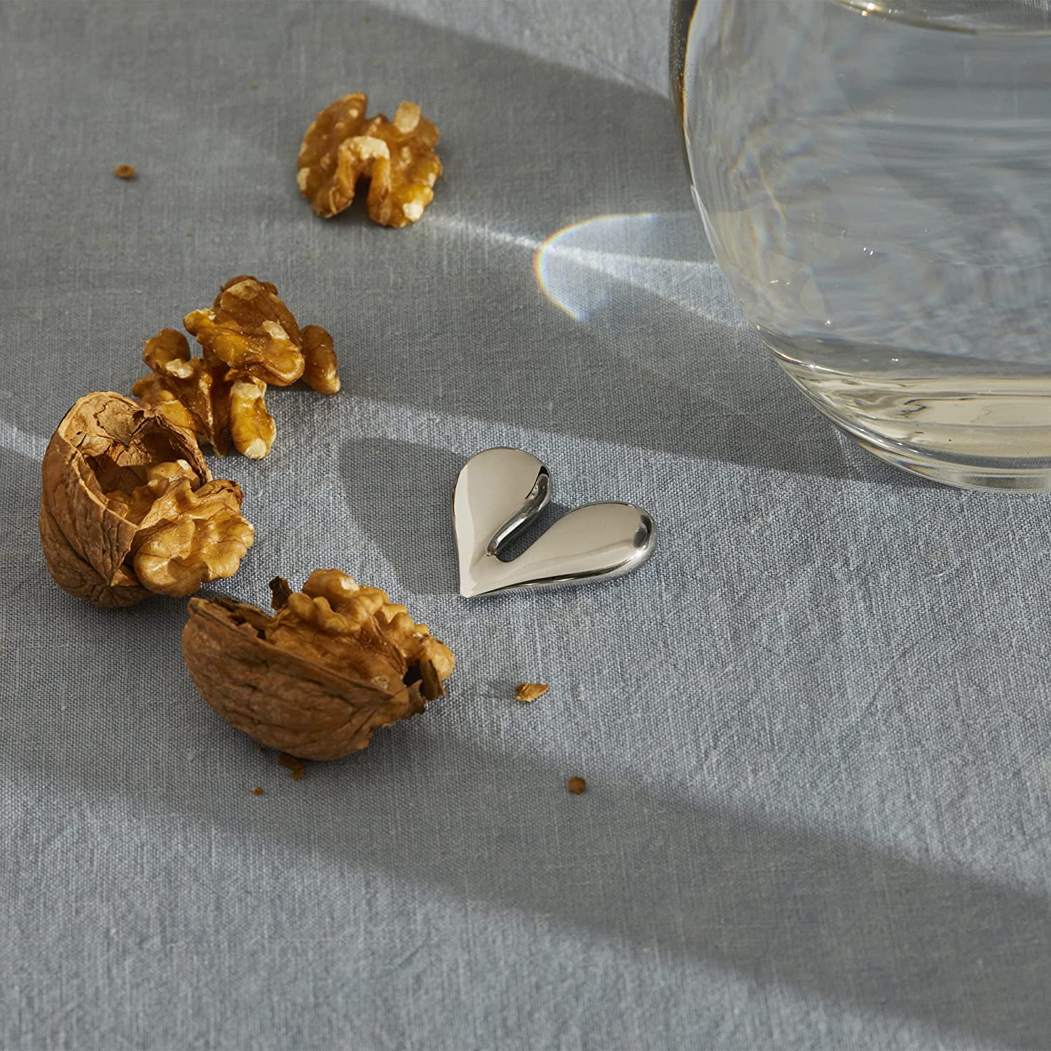 Alessi Heart-Shaped Nutcracker - Premium Stainless Steel Nut Splitter for Walnuts, Almonds & Hazelnuts - Elegant Kitchen Gadget for Holiday Entertaining & Gift Giving