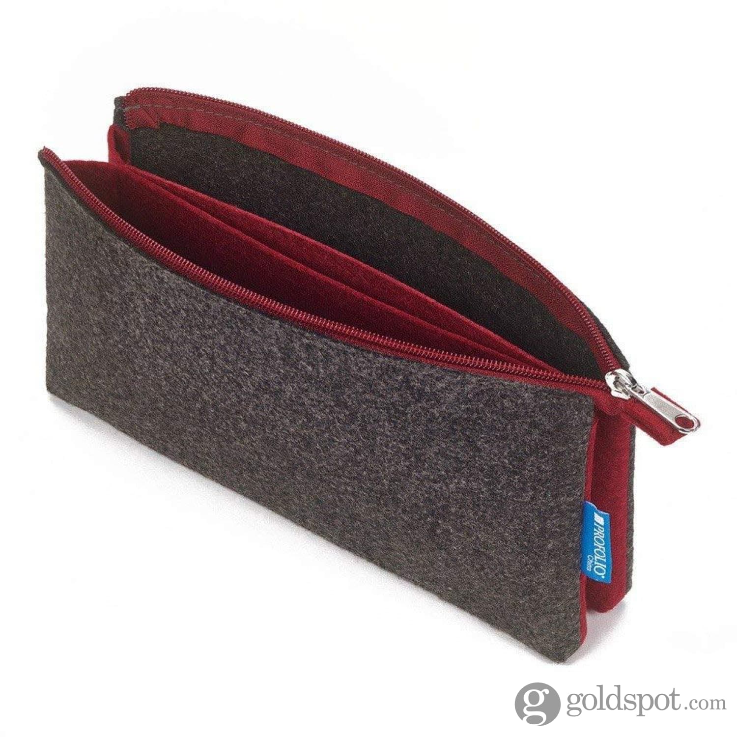 Itoya Profolio Large Midtown Pouch - Premium Document Organizer in Charcoal & Maroon - Perfect for Office, School, and Travel Essentials Storage