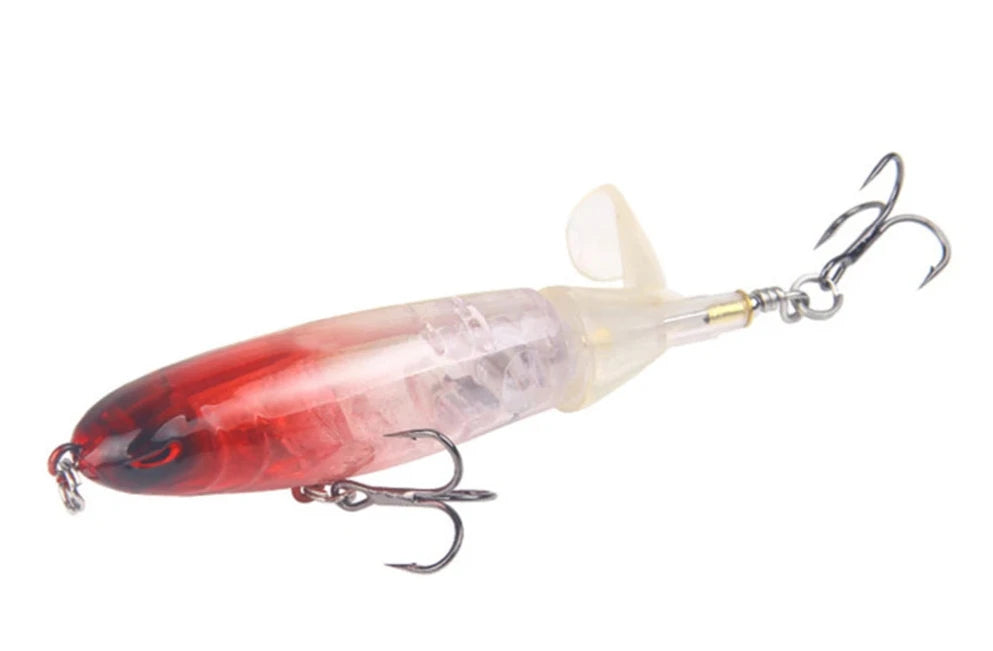 Whopper Popper Fishing Lure - Soft Rotating Tail Artificial Bait for Bass, Trout & Pike - Topwater Fishing Lures for Freshwater & Saltwater