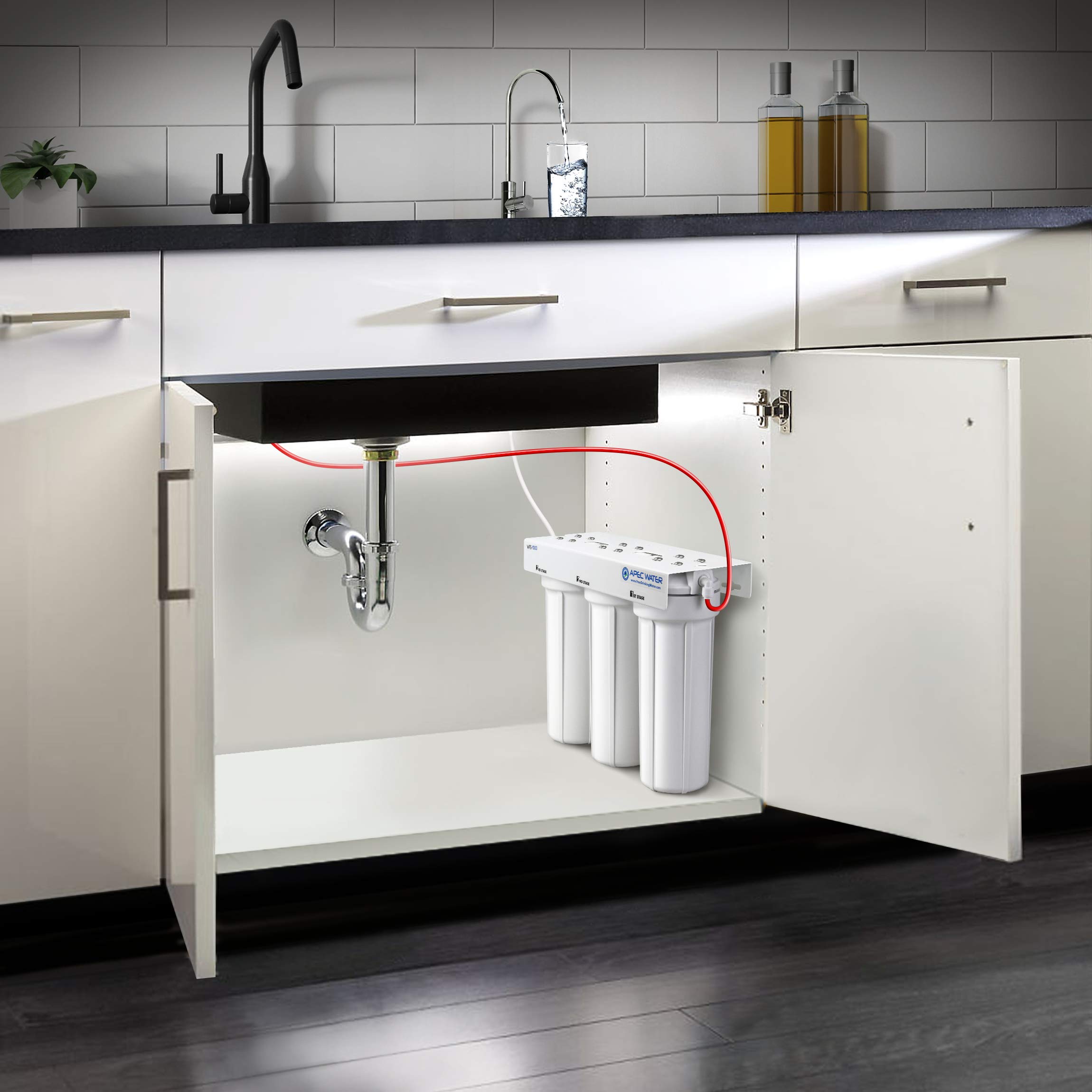 3-Stage Under-Sink Water Filtration System - WFS-1000 White | Removes 99% Contaminants | Perfect for Clean Drinking & Cooking Water in Homes & Offices